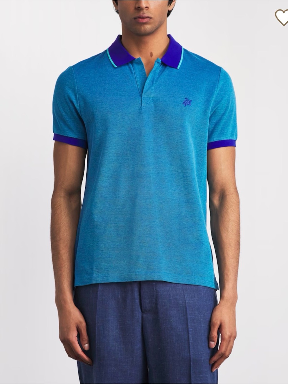 VILEBREQUIN XXL Organic Cotton Palatin Polo Shirt pique in Marrakech blue casual